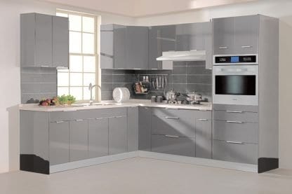 European delight glossy grey kitchen